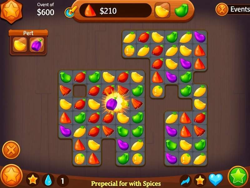 Cumin Fury Crush gameplay screenshot showing colorful spices and puzzles